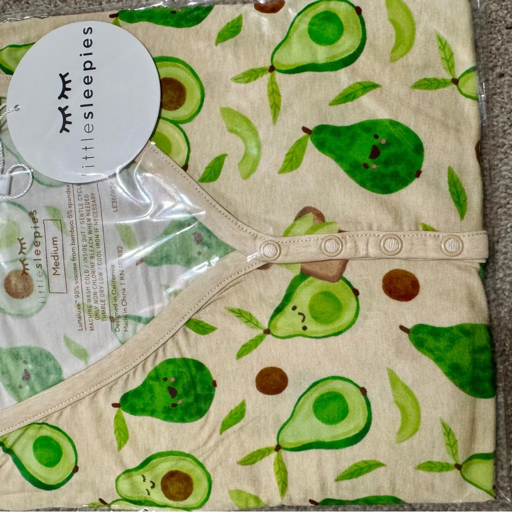 NWT Little Sleepies Avocado Toast size Medium Top Only, Pants also available